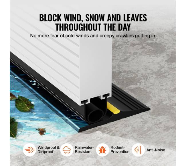 Garažo vartų sandarinimo rinkinys, 3 m, juodas3