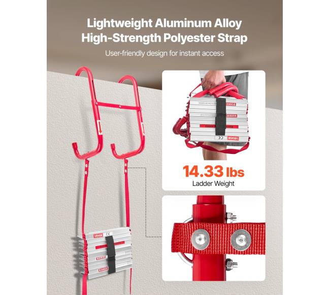 Gaisrinio pabėgimo kopėčios, 3 aukštų, 7.62 m3