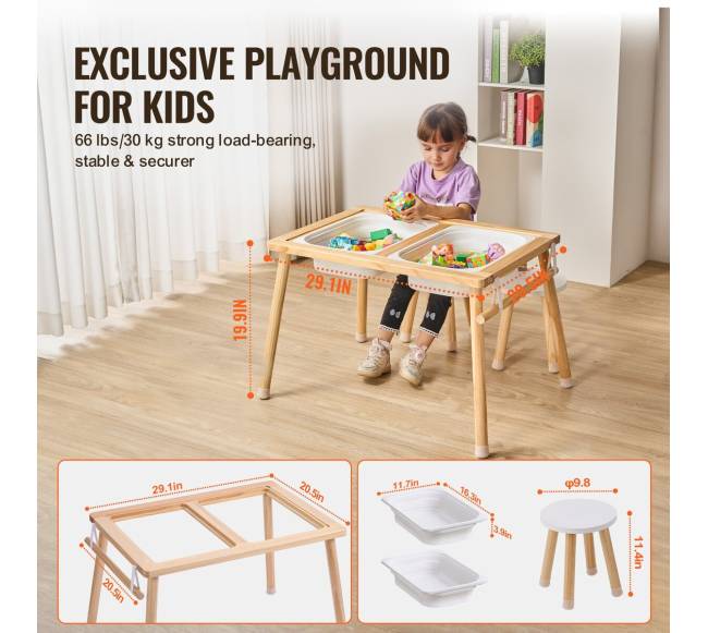 Vaikų sensorinis stalas ir kėdė su dėžutėmis3