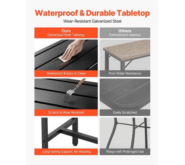 Lauko baro stalas 160 x 37,5 cm3