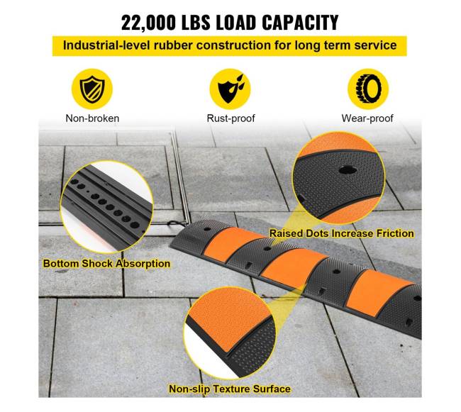 Guminė greičio ribojimo kalnelė, dviejų kanalų3