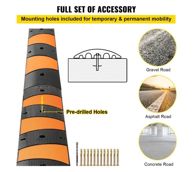 Guminė greičio ribojimo kalnelė, dviejų kanalų5