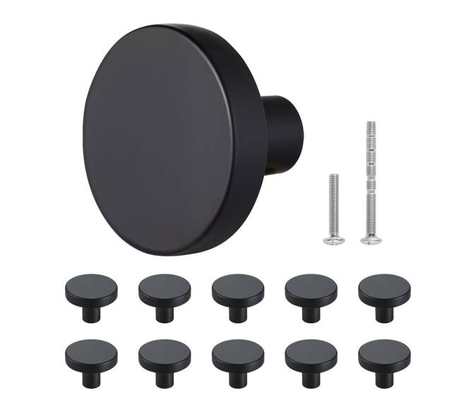 juodi 32 mm spintelės rankenėlės 10 vnt.0