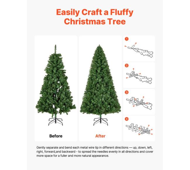 Dirbtinė Kalėdų eglė 2,2 m su metaliniu stovu5