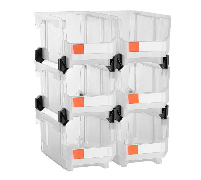 Permatomi plastikiniai sandėliavimo konteineriai0