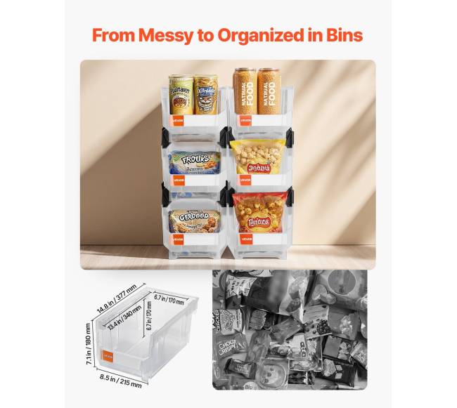 Permatomi plastikiniai sandėliavimo konteineriai1