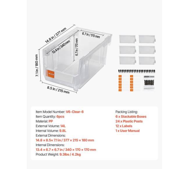 Permatomi plastikiniai sandėliavimo konteineriai6