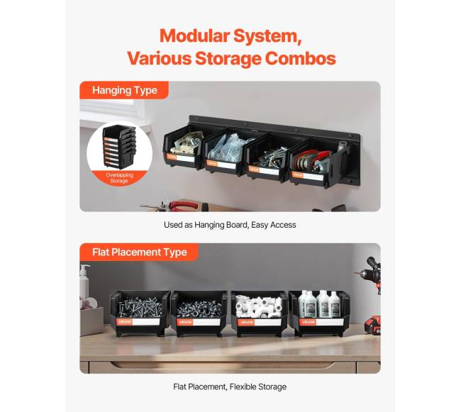 Sieniniai laikymo konteineriai, 12 plastikiniai3