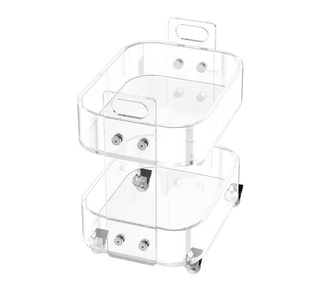 Akrilinė staliukas su ratukais, 2 aukštai8