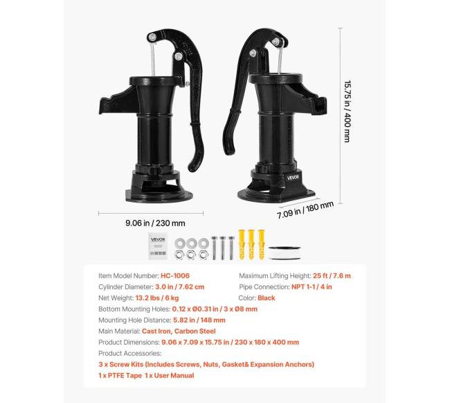 Šulinio rankinis vandens siurblys6