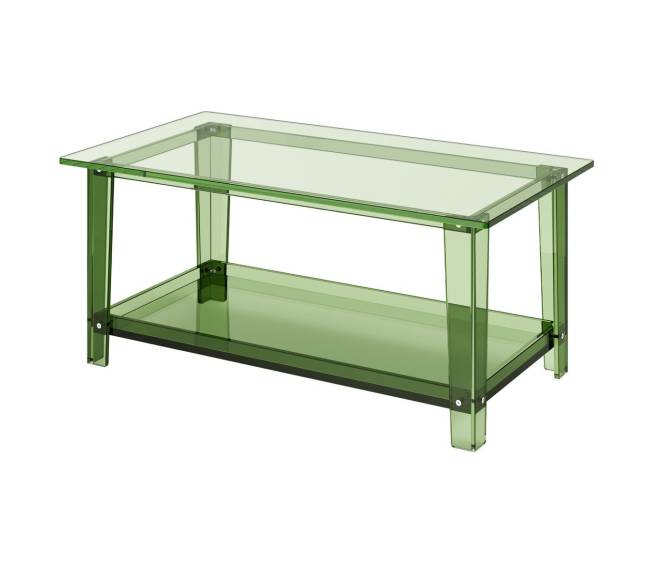 Akrilinė kavos staliukas su lentynėle0