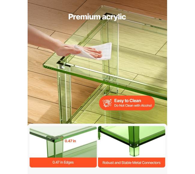 Akrilinė kavos staliukas su lentynėle4