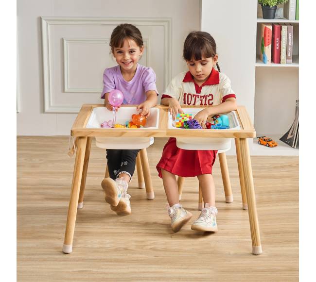 Vaikų sensorinis stalas ir kėdė su dėžutėmis7