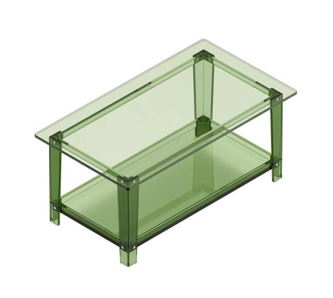 Akrilinė kavos staliukas su lentynėle10