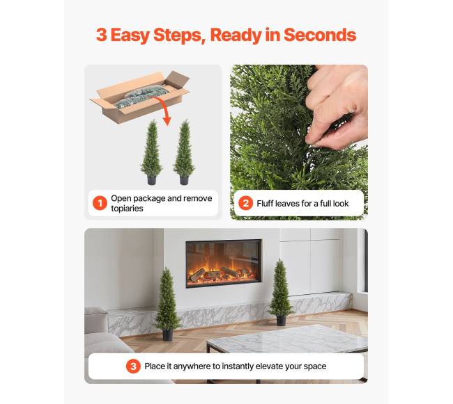 Dirbtiniai kadagiai, 2 vnt. rinkinys 914 mm3