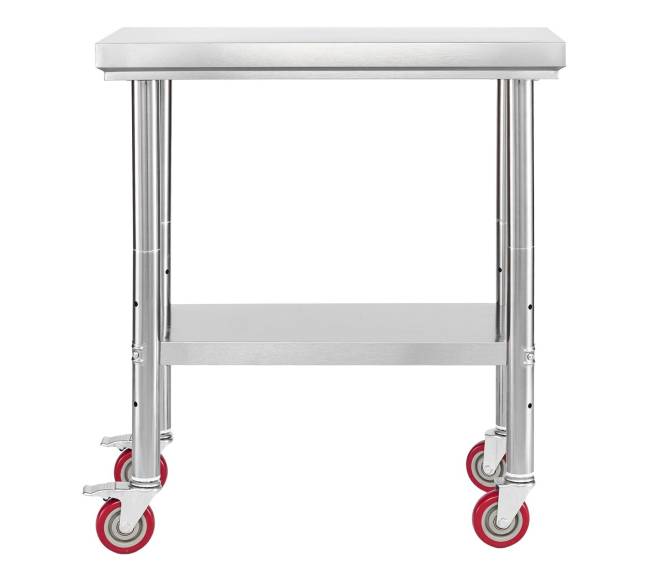 Nerūdijančio plieno stalviršis virtuvei 60 x 76 cm su ratukais0