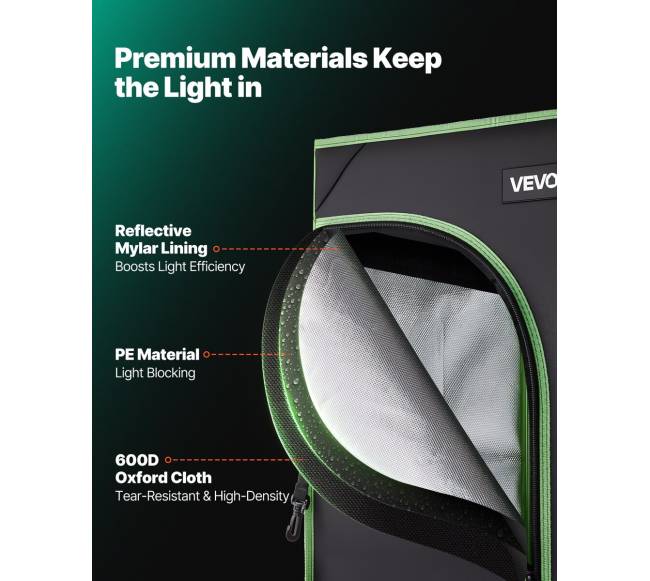 Vidaus auginimo palapinė, 40 x 40 x 160 cm2