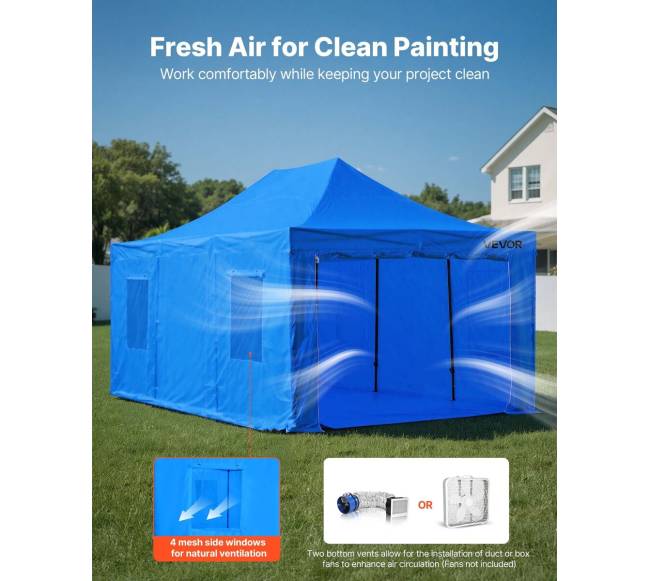 Nešiojamas purškimo palapinės tentas, 587 x 398 x 178 cm2