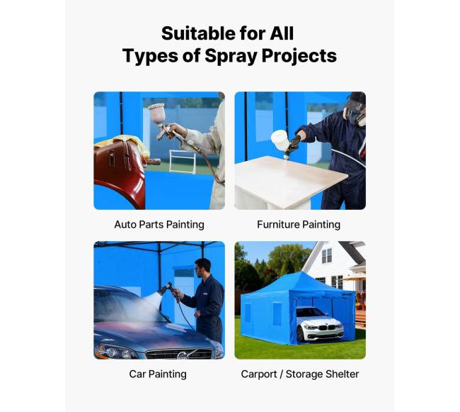 Nešiojamas purškimo palapinės tentas, 587 x 398 x 178 cm5