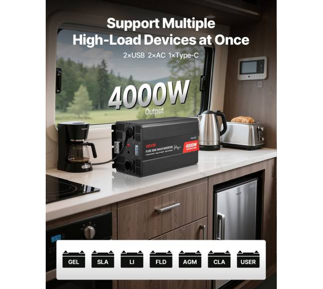 4000W galios keitiklis automobiliams ir RV1