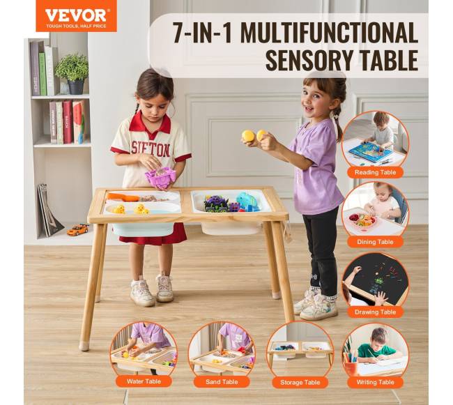 Vaikų sensorinis stalas smėliui ir vandeniui1