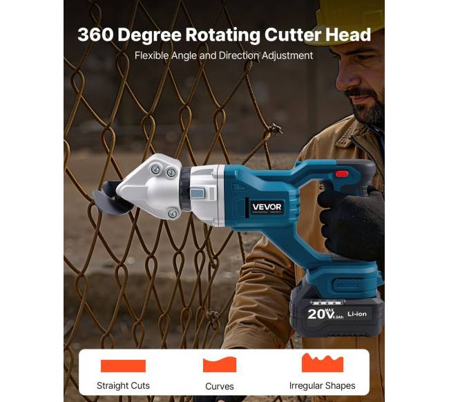 Metalo kirpimo žirklės su pasukamu galvute3