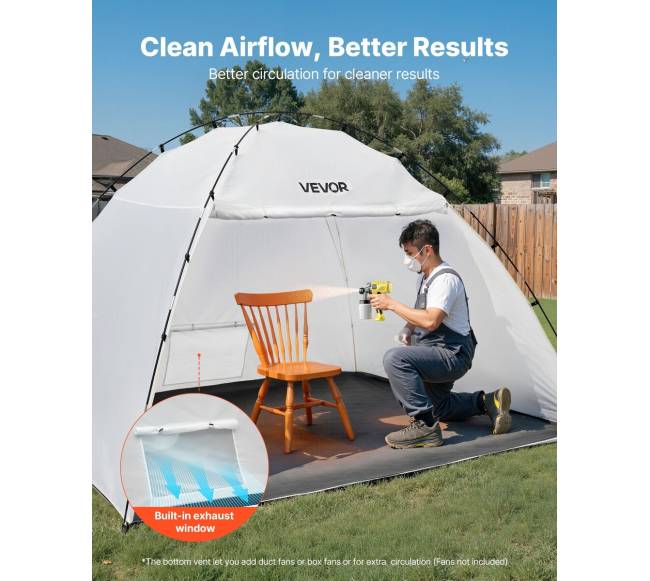 Nešiojamasis dažymo palapinė, 295 x 292 x 202 cm2