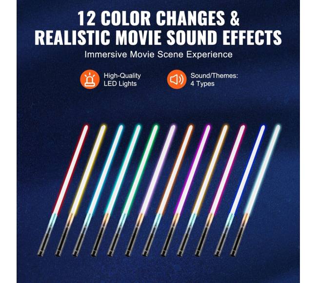 Šviesos kardų rinkinys su spalvomis ir garsais3