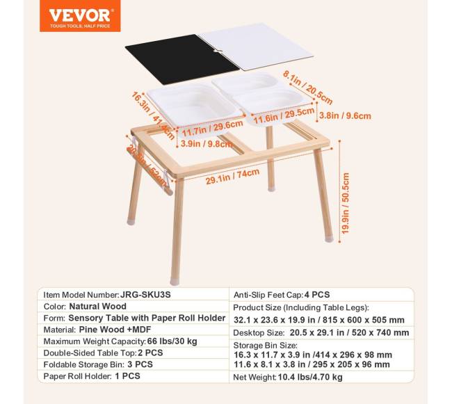 Vaikų sensorinis stalas smėliui ir vandeniui6