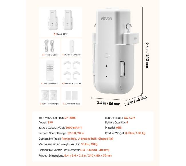 Automatinis užuolaidų atidarytuvas, 2 vnt.6