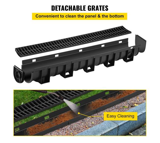 drenažo kanalų rinkinys su plastikine grotele3