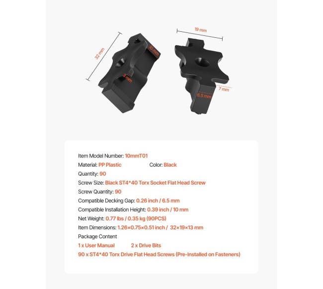 90 vnt. paslėpti tvirtinimo elementai terasoms6