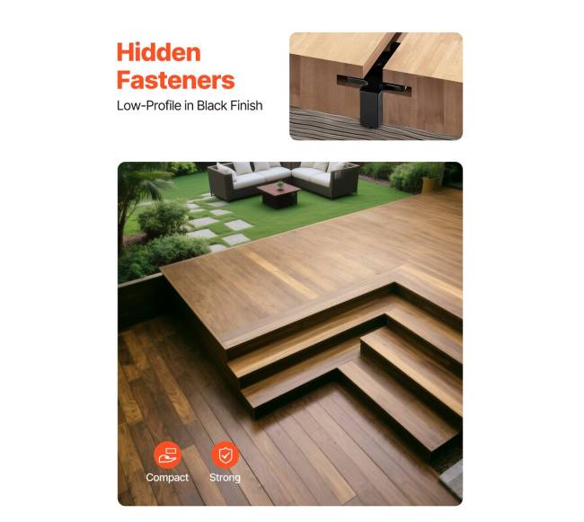 600 vnt. paslėpti dangos tvirtinimai kompozicinei terasai, juodi3