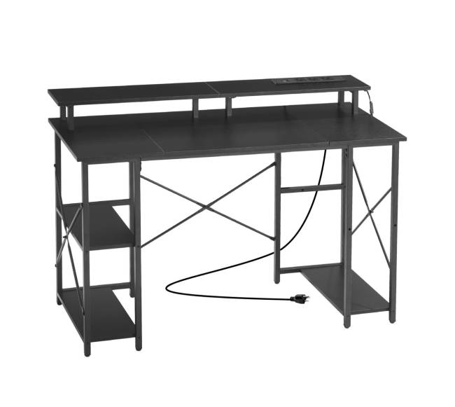 Rašomasis stalas su LED apšvietimu ir lizdais0