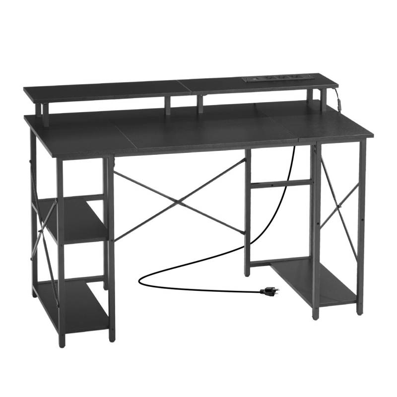 Rašomasis stalas su LED apšvietimu ir lizdais0