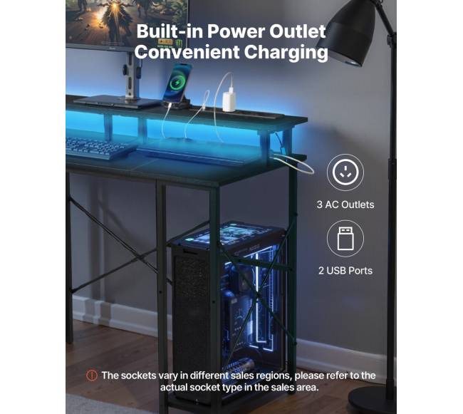 Rašomasis stalas su LED apšvietimu ir lizdais3