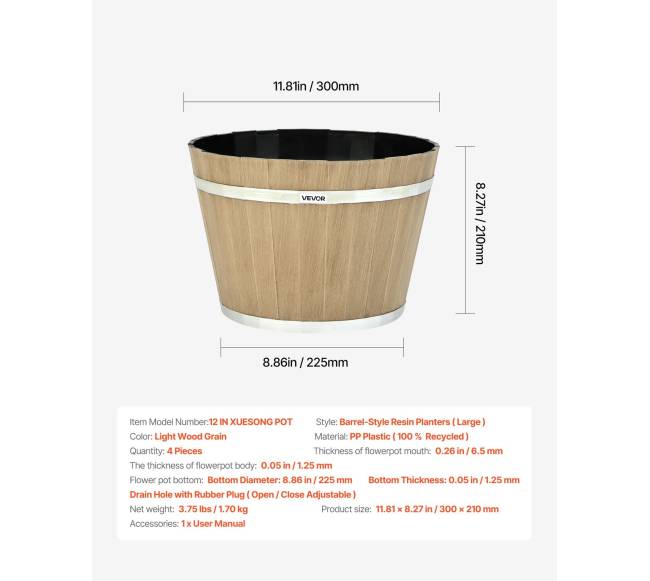 4 vnt. 300 mm statinaitės dizaino vazonai6