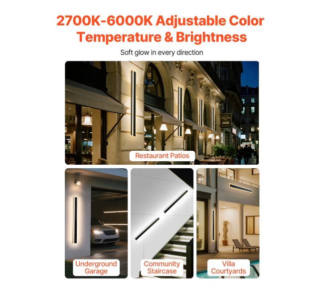 Lauko sieniniai šviestuvai, 2 vnt., 1000 mm ilgio2