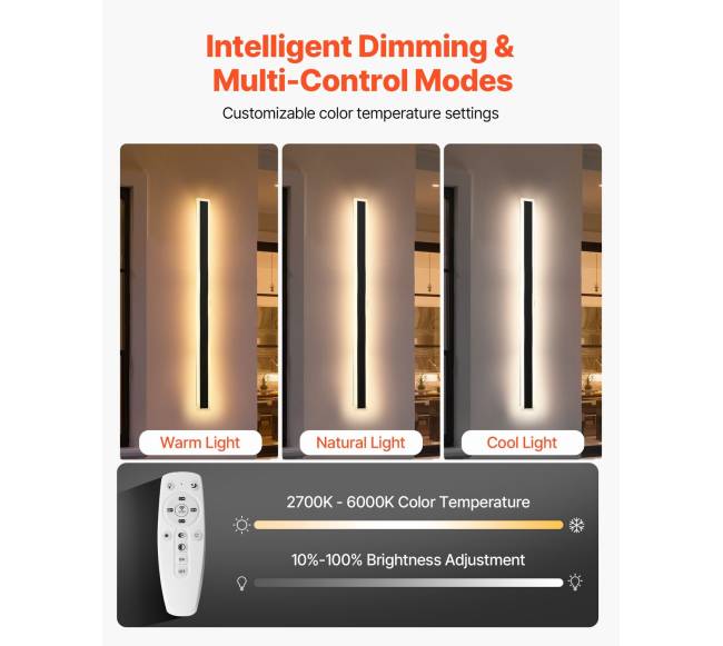 Lauko sieniniai šviestuvai, 2 vnt., 1000 mm ilgio5