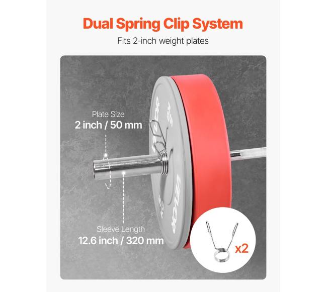 6 pėdų štanga, suderinama su 2 colių svoriais4