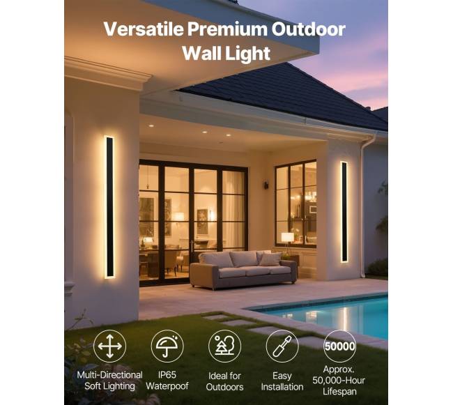 Lauko sieniniai šviestuvai, 2 vnt., IP65, 3000K1