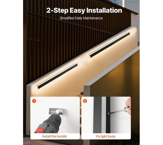 Lauko sieniniai šviestuvai, 2 vnt., IP65, 3000K4