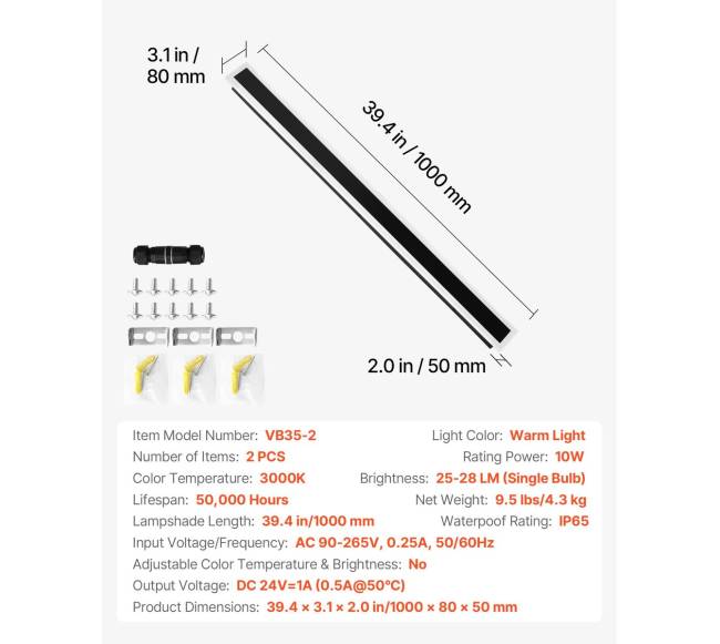 Lauko sieniniai šviestuvai, 2 vnt., IP65, 3000K6