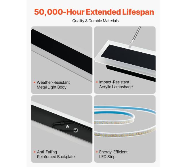 Lauko sieniniai žibintai, 2 vnt., 800 mm ilgio5