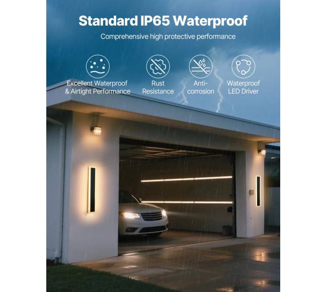 Lauko sieninis šviestuvas, 600 mm, šiltai baltas3