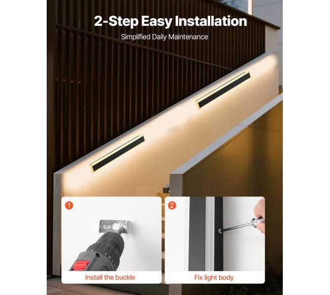 Lauko sieninis šviestuvas, 600 mm, šiltai baltas4