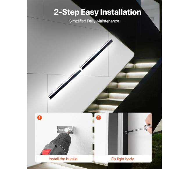 Lauko sieniniai šviestuvai, 2 vnt., 1 m, IP654