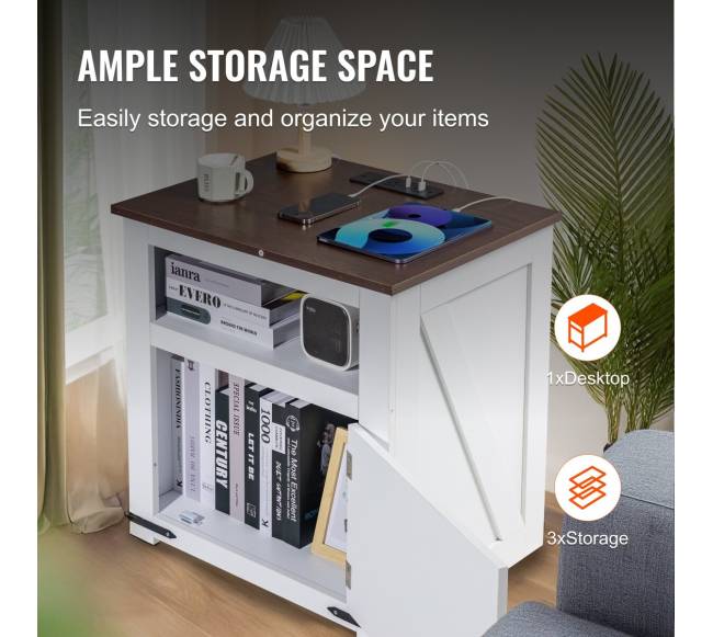 Sodybos stiliaus staliukas su USB prievadais3