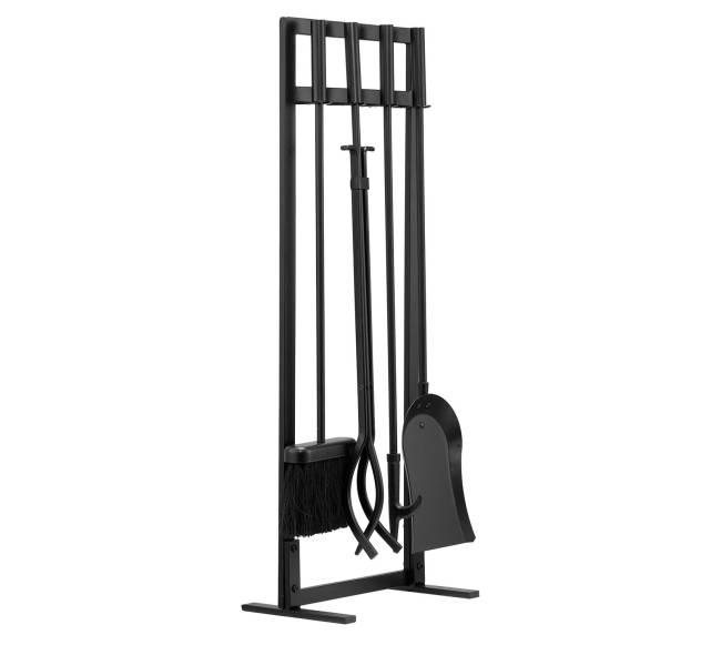 Židinio įrankių rinkinys su laikikliu, juodas0