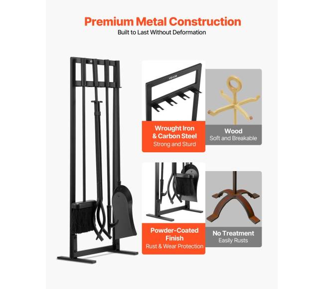 Židinio įrankių rinkinys su laikikliu, juodas2